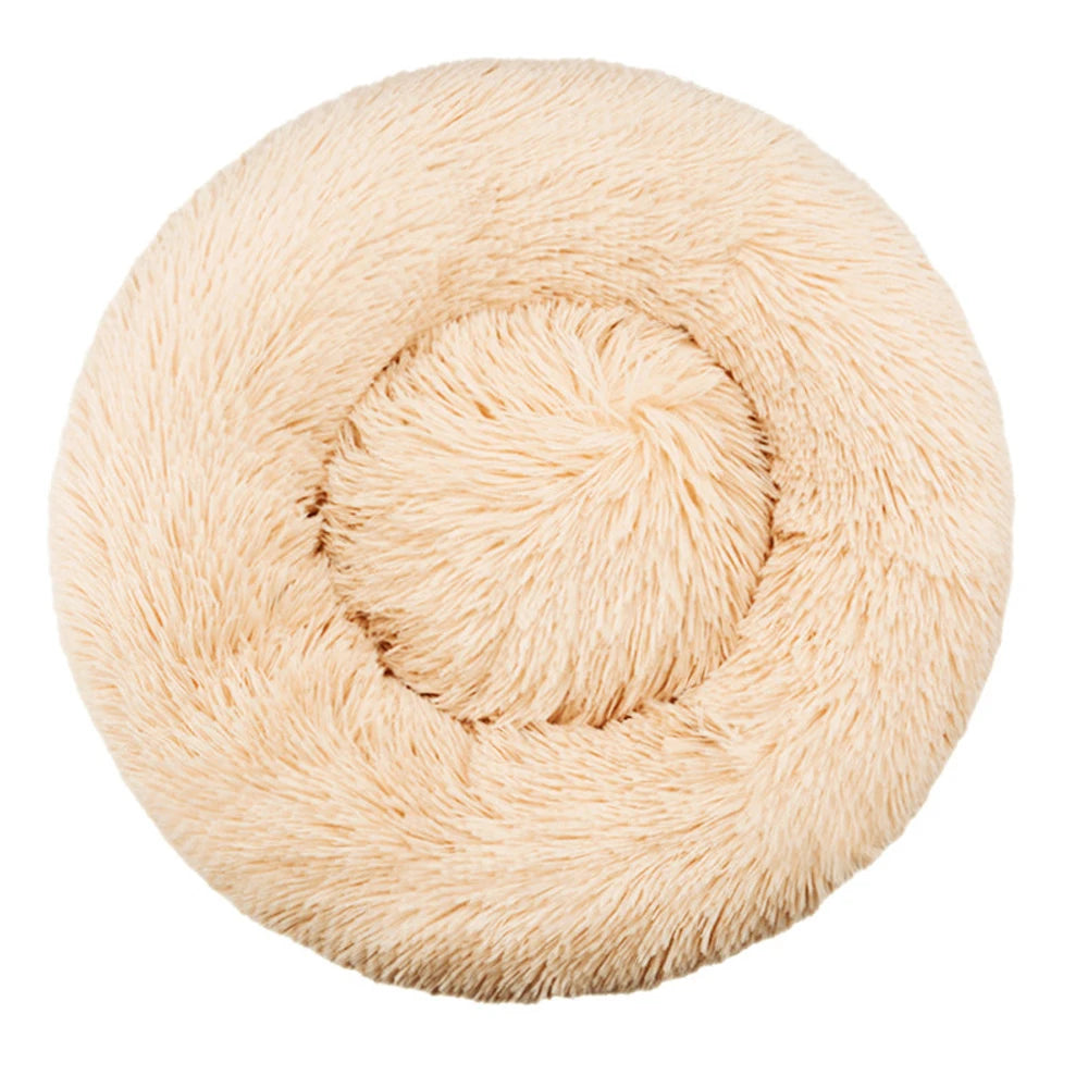 Round Plush Pet Bed – Super Soft for Dogs & Cats